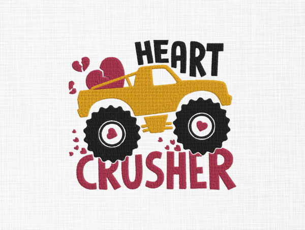 Heart Crusher Embroidery Design - 5 Sizes