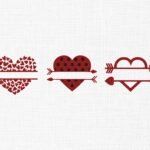 Hearts Monogram Embroidery Design - 5 Sizes
