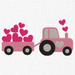 Valentine Truck with hearts Embroidery Design - 5 Sizes
