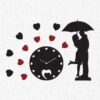 Valentine Couple With Clock Embroidery Design - 5 Sizes