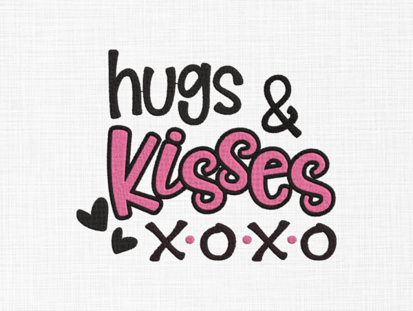 Hugs and kisses xoxo Embroidery Design - 5 Sizes