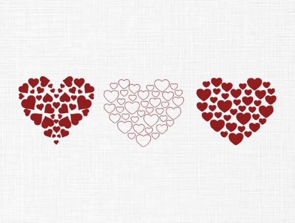 Hearts Bundle Embroidery Design -5 Sizes