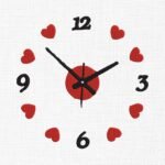 Valentine Clock Embroidery Design - 5 Sizes