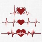 Heartbeat Line With Hearts Embroidery Design - 5 Sizes