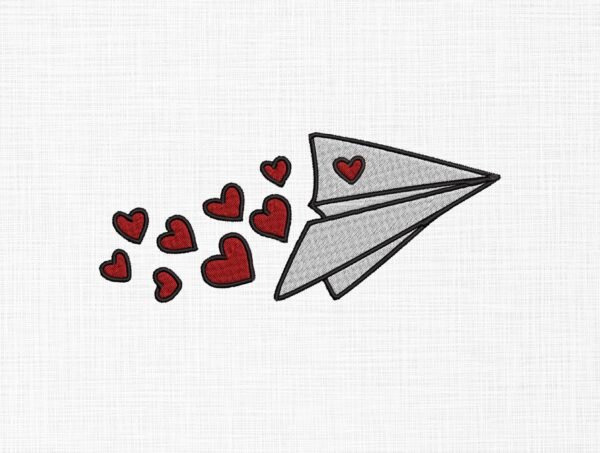 Paper Plane Embroidery Design - 5 Sizes