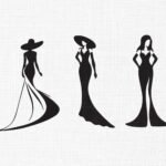 Fashion Model Embroidery Design - 5 Sizes