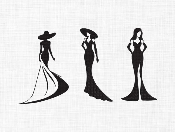 Fashion Model Embroidery Design - 5 Sizes