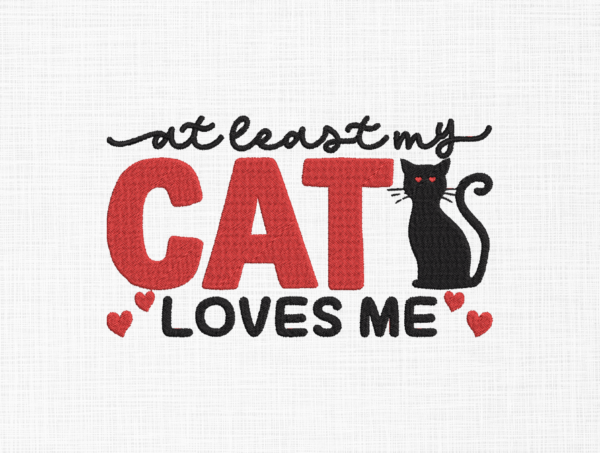 Cat Love Me Embroidery Design - 5 Sizes