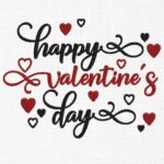 Happy Valentine Embroidery Design - 5 Sizes