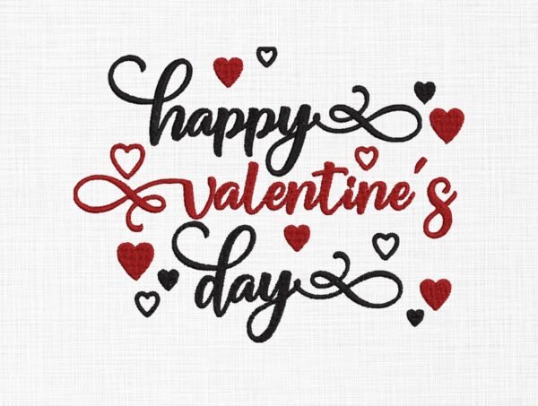 Happy Valentine Embroidery Design - 5 Sizes