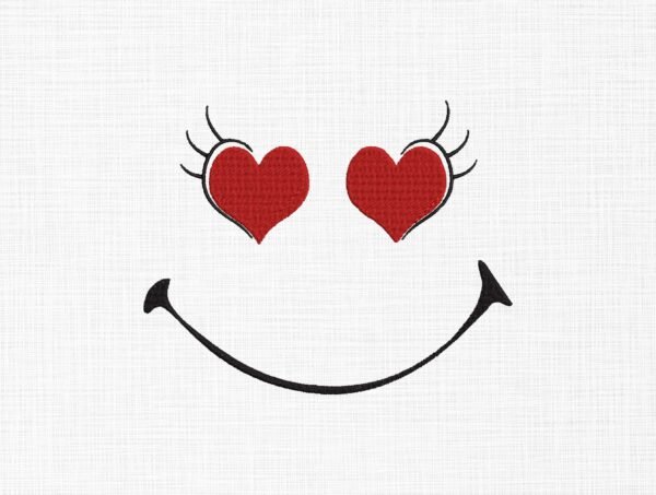 Smiley Face Embroidery Design - 5 Sizes