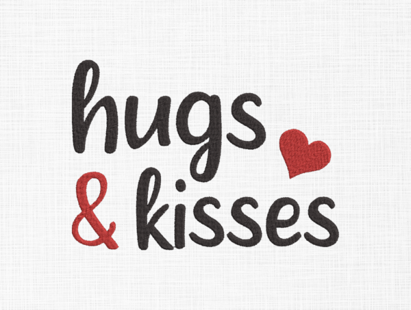 Hugs and kisses Embroidery Design - 5 Sizes
