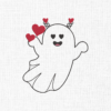 Cute ghost Embroidery Design - 5 Sizes