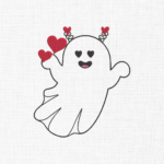 Cute ghost Embroidery Design - 5 Sizes