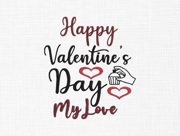 Happy Valentine's Day Embroidery Design - 5 Sizes