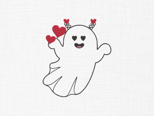 Cute ghost Embroidery Design - 5 Sizes