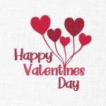 Valentine Balloons Embroidery Design - 5 Sizes