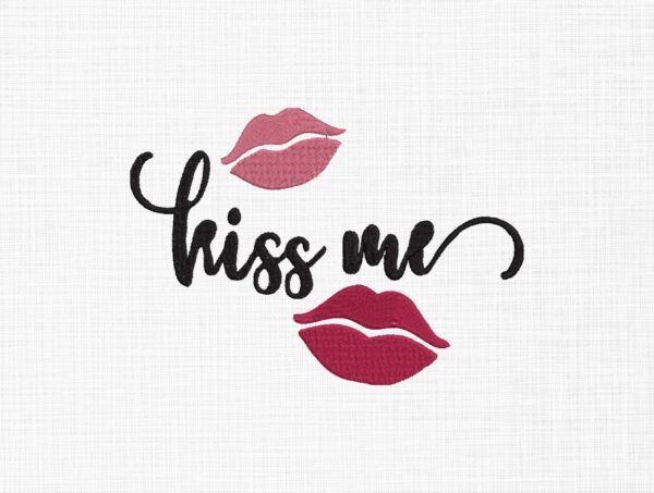 Kiss Me Valentine Day Embroidery Design - 5 Sizes