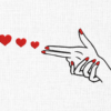 Finger Gun Embroidery Design - 5 Sizes
