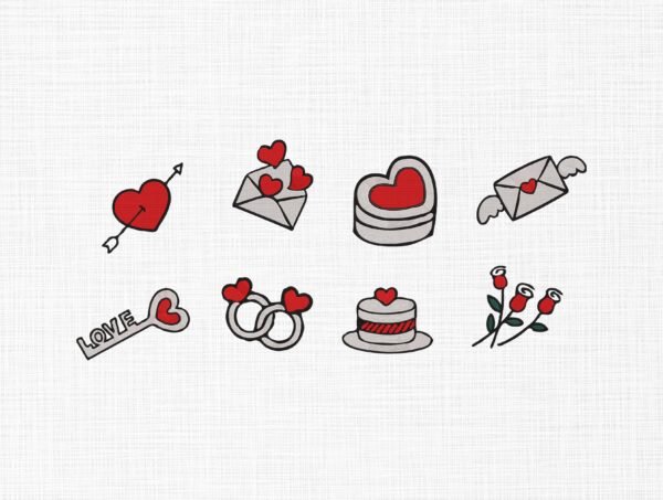 Valentine's Day Bundle Embroidery Design - 5 Sizes