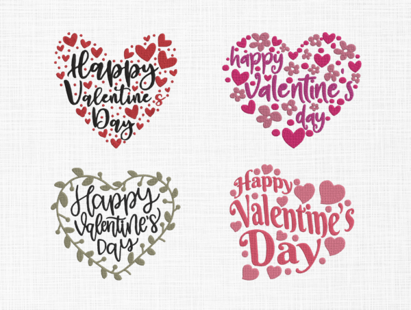 Valentines day bundle Embroidery Design - 5 Sizes