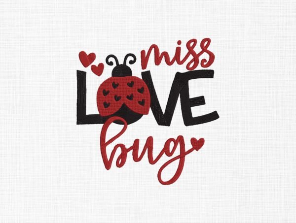 Miss Love Lady Bug Embroidery Design - 5 Sizes