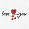 Love You Embroidery Design - 5 Sizes