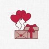Valentine Gifts With Heart Balloons Embroidery Design - 5 Sizes