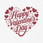 Happy Valentine Day Embroidery Design - Sizes