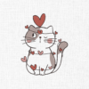 Valentine cat Embroidery Design - 5 Sizes
