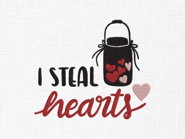 I Steal Hearts Embroidery Design - 5 Sizes