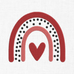 Valentine Rainbow Embroidery Design - 5 Sizes