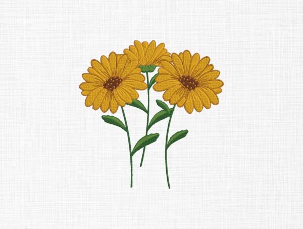 Sunflower Bunch Embroidery Design - 5 Sizes