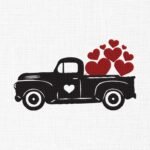 Valentine Truck Loaded With Hearts Embroidery Design - 5 Sizes