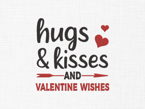 Hugs & kisses Embroidery Design - 5 Sizes