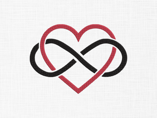 Infinity Heart Embroidery Design - 5 Sizes