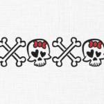 Skull and bones Embroidery Design - 5 Sizes