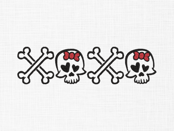 Skull and bones Embroidery Design - 5 Sizes