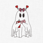 Valentine Boo Embroidery Design - 5 sizes
