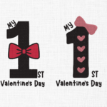 My 1st valentine Embroidery Design - 5 sizes