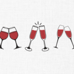 Wine glass Embroidery Design - 5 sizes