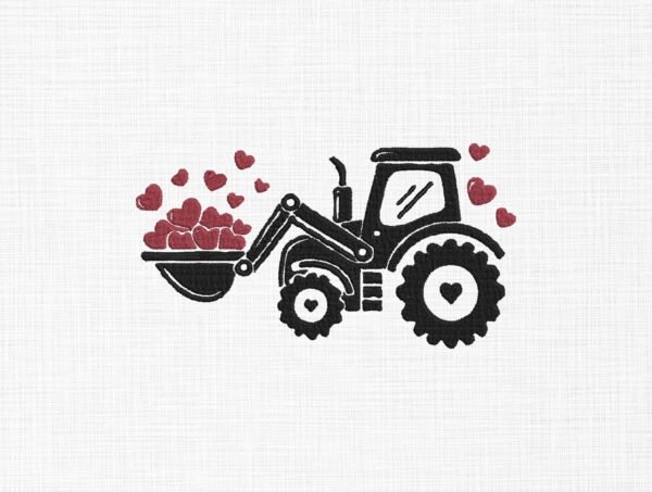 Truck Loaded Hearts Embroidery Design - 5 Sizes