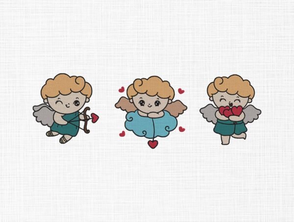Baby Cupid With Arrows Embroidery Design - 5 Sizes