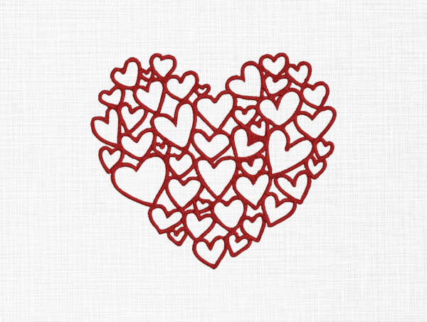 Heart Embroidery Design - 5 sizes