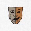 Theater Face Mask Embroidery Design - 5 Sizes