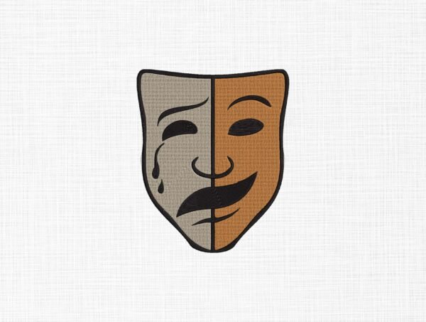 Theater Face Mask Embroidery Design - 5 Sizes