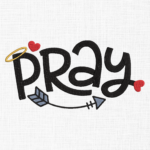 Pray Embroidery Design - 5 Sizes