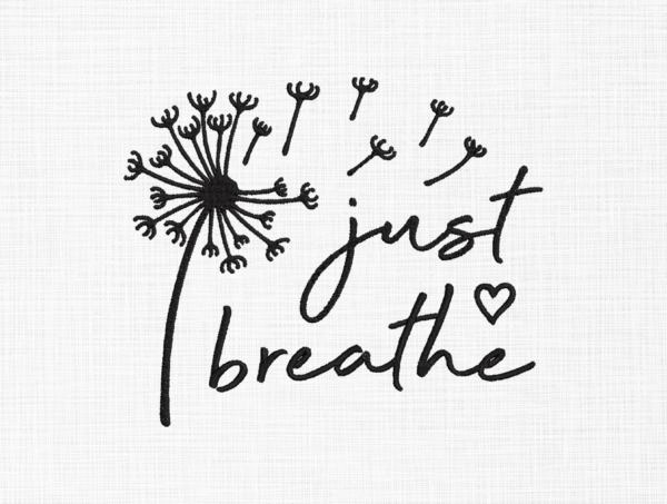 Just Breathe, Blowing Dandelion Embroidery Design - 5 Sizes