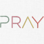Pray Embroidery Design - 5 Sizes