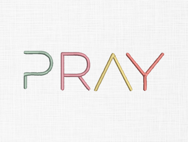 Pray Embroidery Design - 5 Sizes